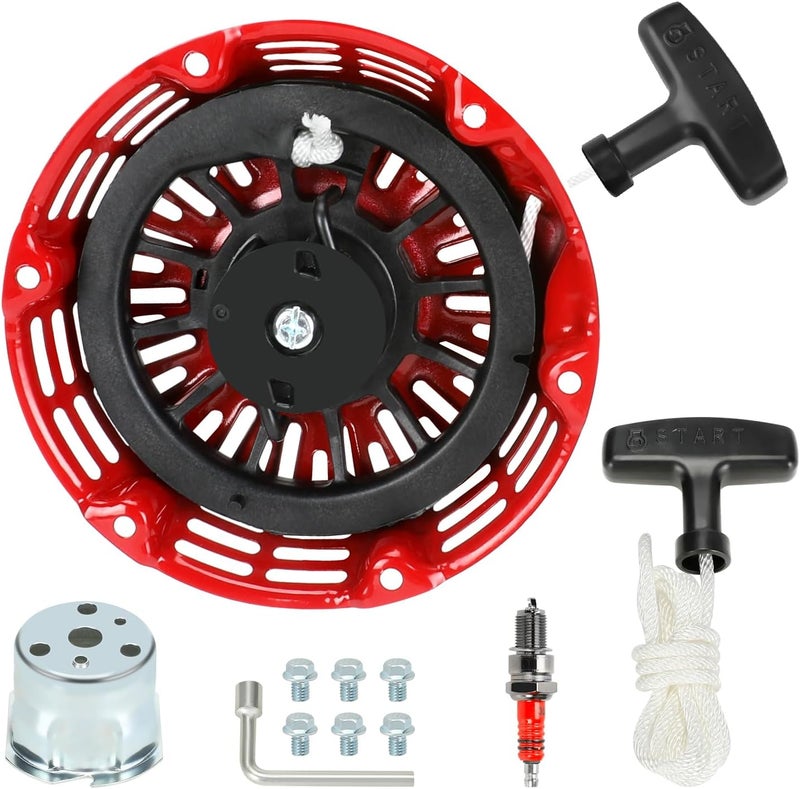 XIKOBY GX160 Pull Start Assembly Compatible with GX200 GX140 GX120 Recoil Starter 6.5HP 5.5HP 4.0HP Engine Parts Replacement 28400-Z4M-306ZB 27400-Z1T-702 28400-Z4M-306ZC with Pull Cord Rope - Image 1